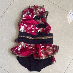 Weissman Red and Gold Floral Dance Costume